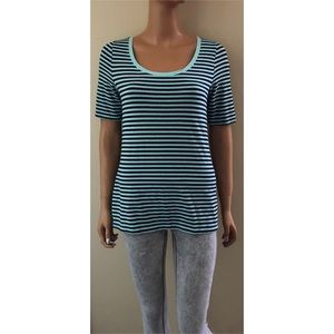 Merona Aqua Striped Tee T Shirt Top